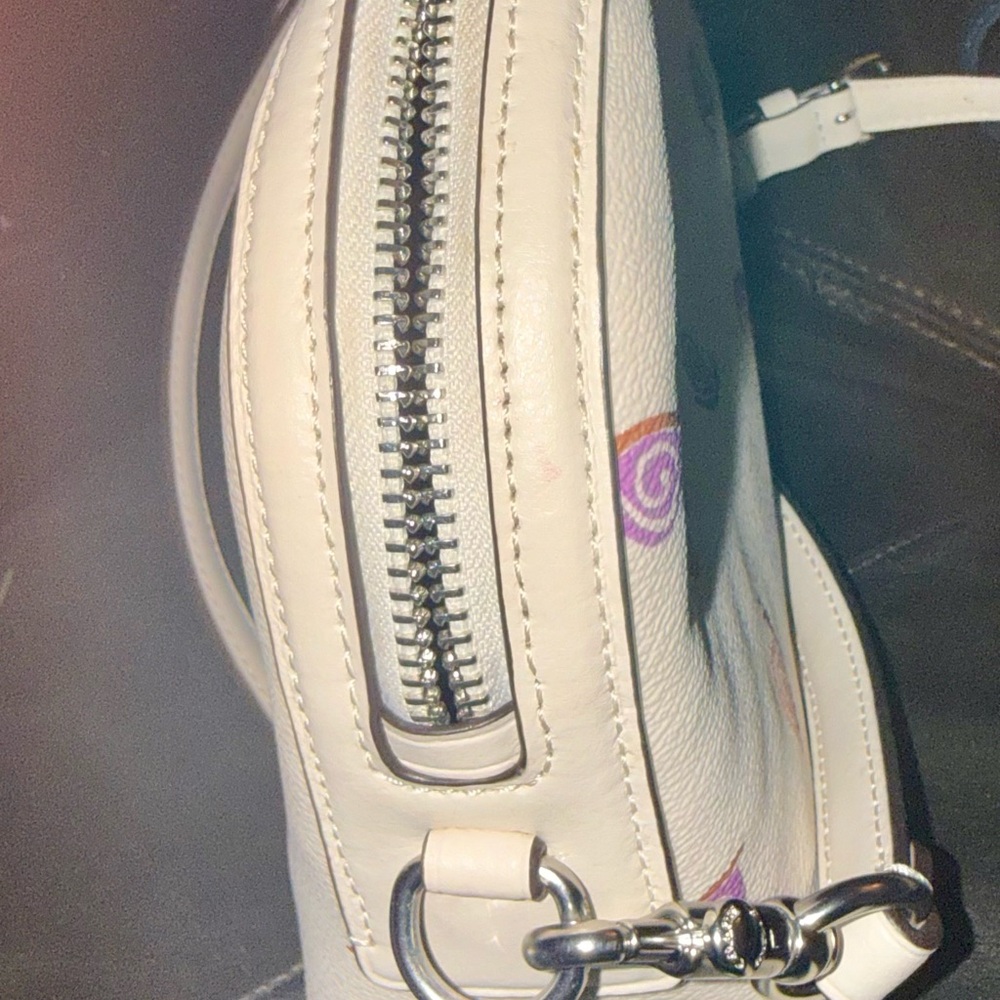 Coach White Bag with Colorful Snail Design - Picture 3 of 4